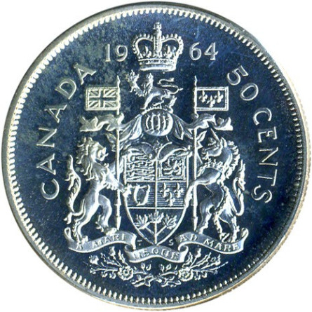 Srebrna Moneta Kanada 50 Centów, 11,66 grama - rewers