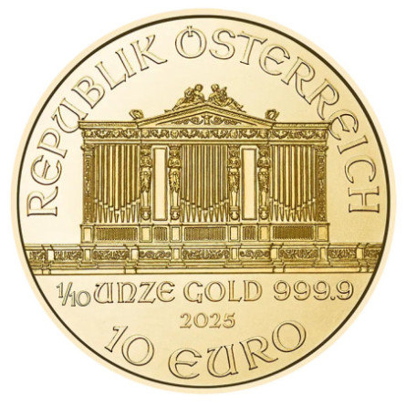 Złota Moneta Wiedeński Filharmonik 2026, 1/10 oz