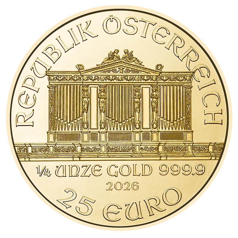 Złota Moneta Wiedeński Filharmonik 2026, 1/4 oz