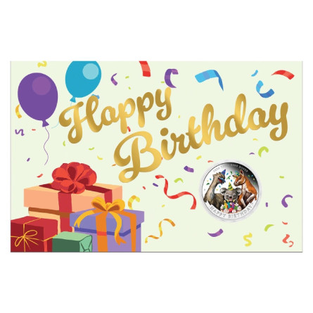 Srebrna Moneta Happy Birthday 2026 Proof, 1/2 uncji - front