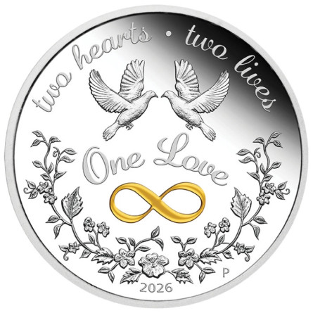 Srebrna Moneta One Love 2025 Proof, 1 uncja - rewers