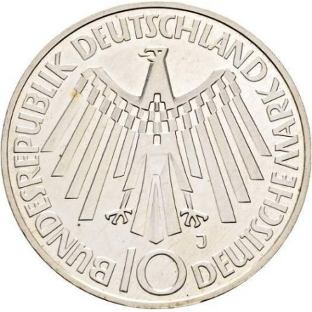 Silbermünze Deutschland, 10 Mark 1951-1974, 15,5 Gramm – Vorderseite
