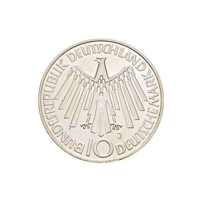 Silbermünze Deutschland, 10 Mark 1951-1974, 15,5 Gramm – Vorderseite