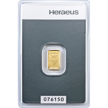 Heraeus Goldanlagebarren 1g