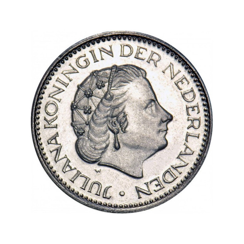 Srebrna Moneta Holandia 1 Gulden 1954-1967, 6.5 gramów awers Srebrna Moneta Holandia 1 Gulden 1954-1967, 6.5 gramów awers