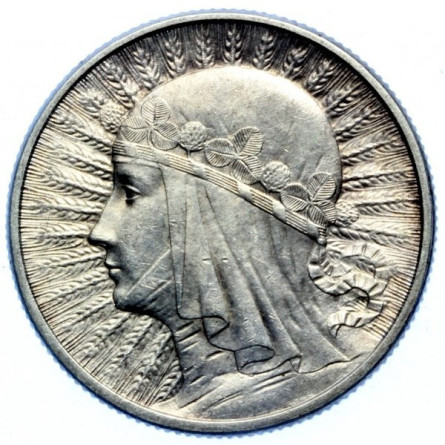 Срібна монета 2 злотих Жіноча голова 1932-1934 рр., 4,4 грама - реверс