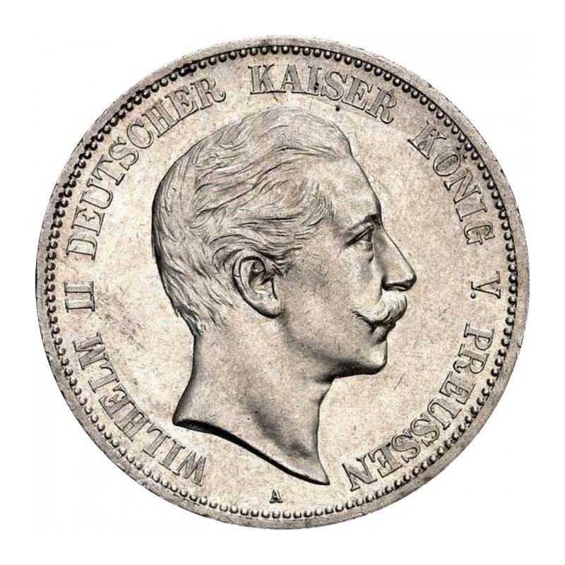 Срібна монета Німецька імперія 5 марок 1891 - 1908, 27,77 грам - аверс