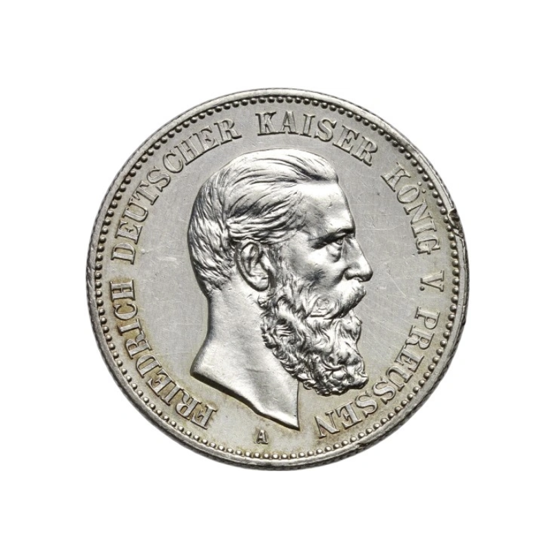 Srebrna Moneta Cesarstwo Niemiecki 3 Marki Wilhelm II, 16,67 grama - awers 3 Srebrna Moneta Cesarstwo Niemiecki 3 Marki Wilhelm II, 16,67 grama - awers 3