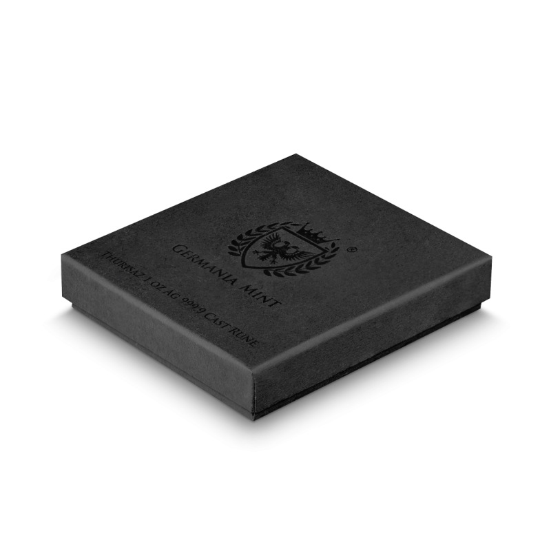 Srebrna Sztabka Germania Mint: Runa Thurisaz, 1 uncja box