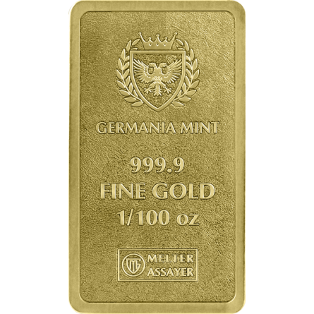 Germania Mint Gold Bar, 1/100 oz. Germania Mint Gold Bar, 1/100 oz.