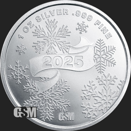 Silver Round Frohe Weihnachten Weihnachtsmann 2025, 1 oz Silver Round Frohe Weihnachten Weihnachtsmann 2025, 1 oz