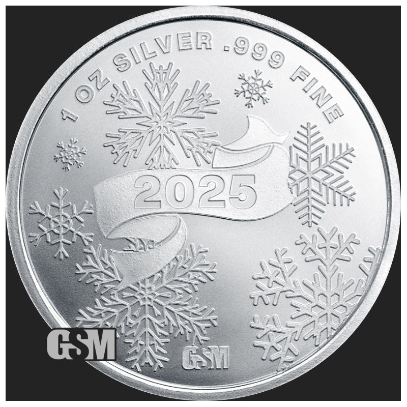 Silver Round Frohe Weihnachten Weihnachtsmann 2025, 1 oz Silver Round Frohe Weihnachten Weihnachtsmann 2025, 1 oz
