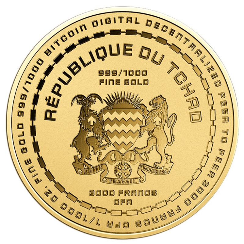 Chad Gold Coin, Bitcoin, 1/1000 oz.