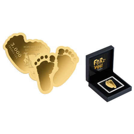 Chad Gold Coin, Feet of the Child , 1/1000 oz - box