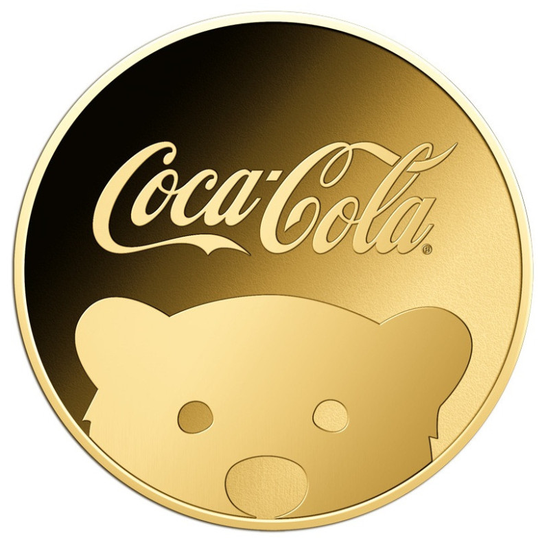 Chad Gold Coin, Coca Cola - Polar Bear, 1/1000 oz - reverse side