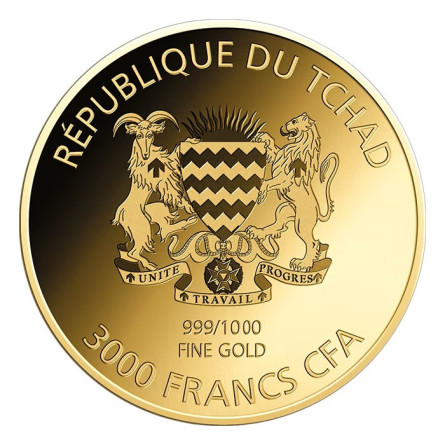 Chad Gold Coin, Coca Cola - Santa Claus, 1/1000 ounce - reverse side