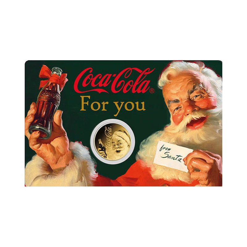 Chad Goldmünze, Coca Cola - Weihnachtsmann, 1/1000 Unze - Vorderseite Chad Goldmünze, Coca Cola - Weihnachtsmann, 1/1000 Unze - Vorderseite
