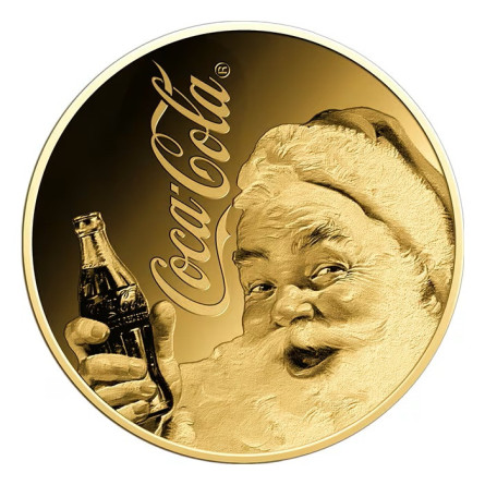 Chad Gold Coin, Coca Cola - Santa Claus, 1/1000 ounce - reverse side