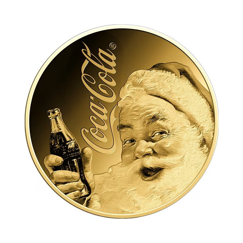 Chad Goldmünze, Coca Cola - Weihnachtsmann, 1/1000 Unze - Rückseite Chad Goldmünze, Coca Cola - Weihnachtsmann, 1/1000 Unze - Rückseite