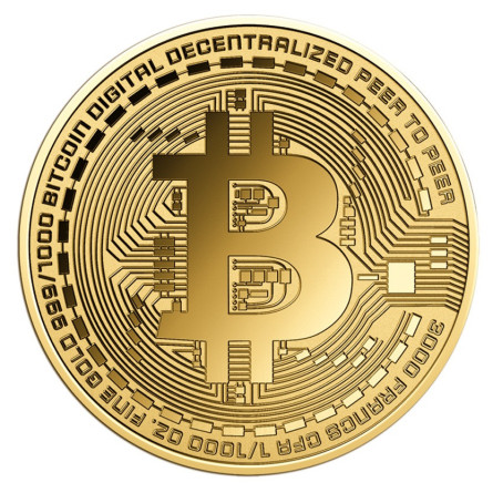 Chad Gold Coin, Bitcoin, 1/1000 ounce - reverse side Chad Gold Coin, Bitcoin, 1/1000 ounce - reverse side