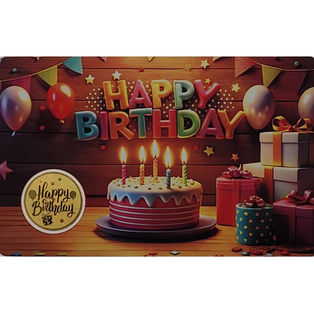 Złota Moneta Gabon, Birthday Cake, 1/1000 uncji - front