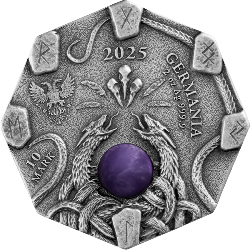 Hexerei Silbermünze: Herbalist 2025 UHR, 2 oz - Vorderseite Hexerei Silbermünze: Herbalist 2025 UHR, 2 oz - Vorderseite