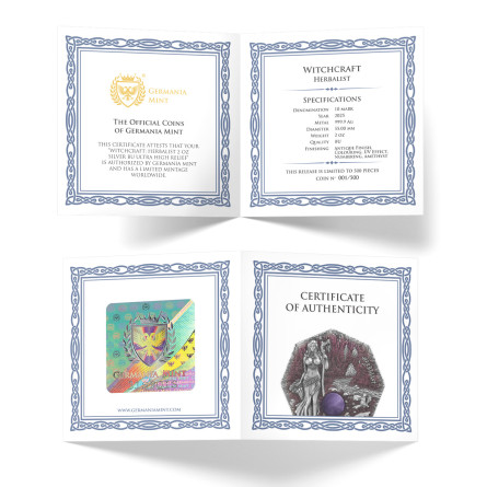 Hexerei Silbermünze: Herbalist 2025 UHR, 2 oz - cert Hexerei Silbermünze: Herbalist 2025 UHR, 2 oz - cert