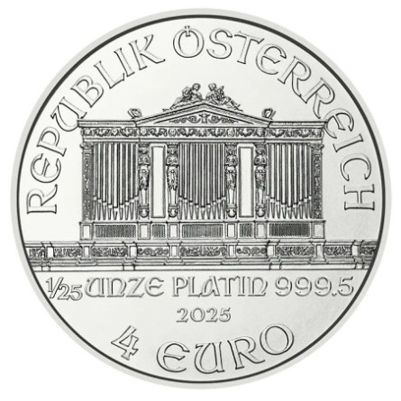 2026 1/25 oz Wiener Philharmoniker Platinmünze