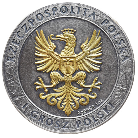 Silberhusaren IV Antike Goldmedaille, 1 oz - Rückseite