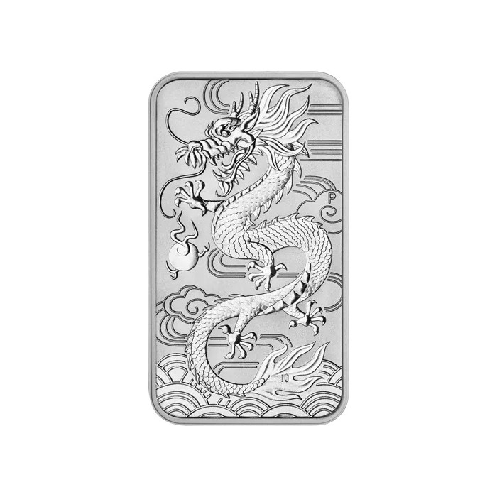Rectangular Dragon 2018 Bar Coin, 1 ounce - reverse side