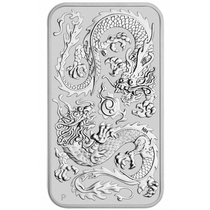 2020 Rectangular Dragon Coin, 1 ounce - reverse side