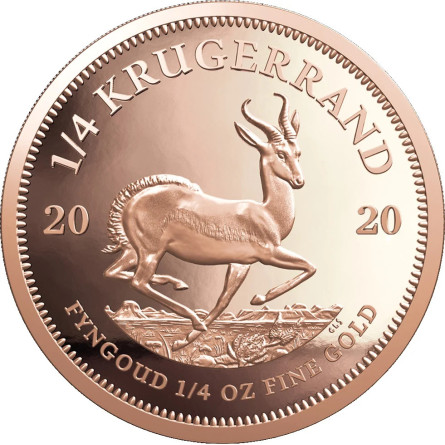 Złota Moneta Inwestycyjna Krugerrand 2020, 1/4 uncji - rewers