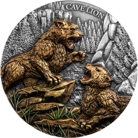 Srebrna Moneta Germania Mint Megafauna: Cave Lion 2026 UHR, 2 uncje - rewers