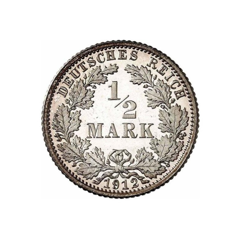 Silver Coin Germany, 1/2 Mark 1905-1919, 2.77 grams - obverse Silver Coin Germany, 1/2 Mark 1905-1919, 2.77 grams - obverse