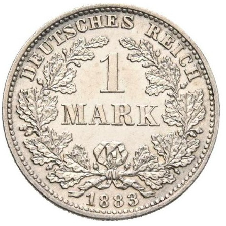 Срібна монета Німецька імперія, 1 марка 1873–1887, 5,55 грама — аверс
