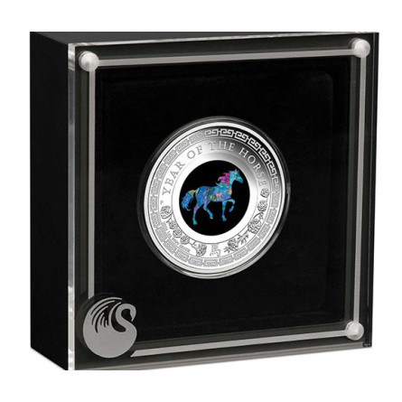Srebrna Moneta Lunar Opal Year of the Horse 2026, 1 uncja - box