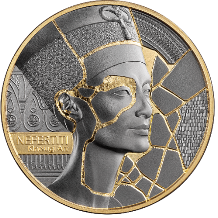 Срібна монета Kintsugi Art Nefertiti 2026, 2 унції - реверс