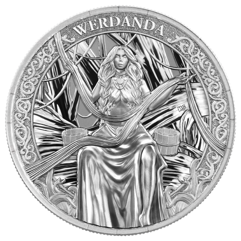 Germania Mint Silver Coin: Norns Werdanda 2026, 1 ounce - obverse