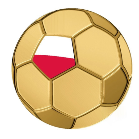 Gold Coin Chad, Polish flag ball, 1/1000 ounce front