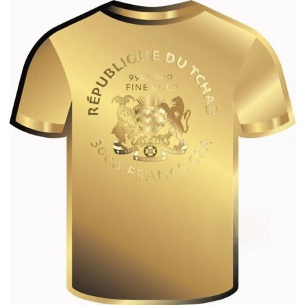 Goldmünze Tschad, Trikot mit polnischer Flagge, 1/1000 Unze Vorderseite