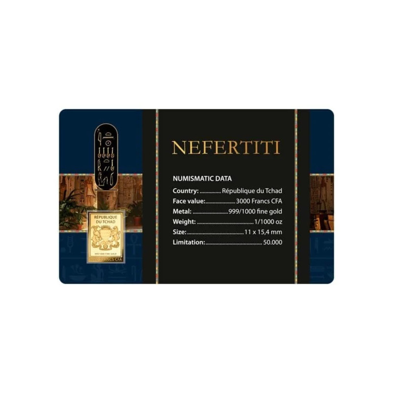 Goldbarren Nefertiti Karte 1/1000 Unze zurück Goldbarren Nefertiti Karte 1/1000 Unze zurück