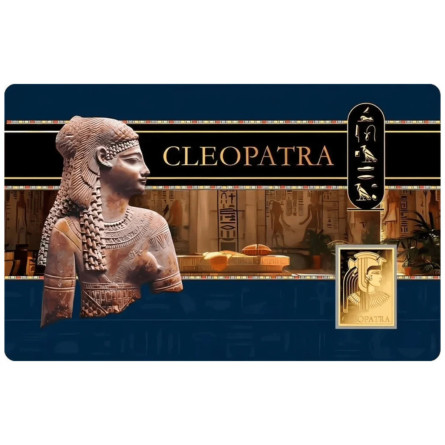 Złota Sztabka Kleopatra Karta 1/1000 uncji front