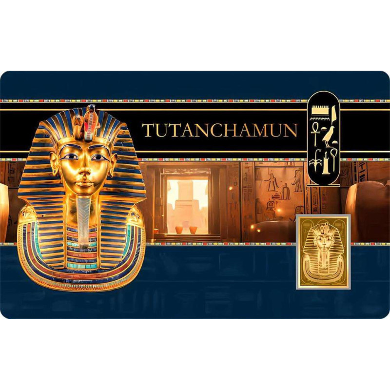 Tutankhamun Gold Bar, 1/1000-ounce Card, Front