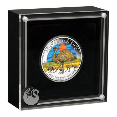 Silbermünze Australian Emu 2026 Color, 1 Unze – Box Silbermünze Australian Emu 2026 Color, 1 Unze – Box