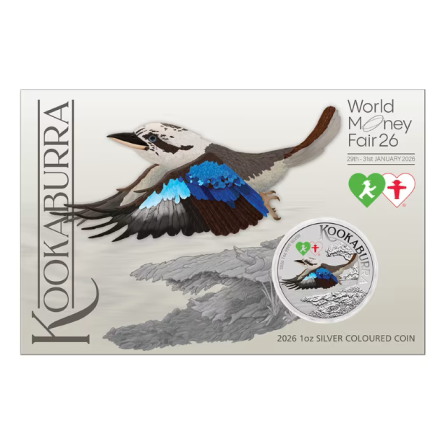 Silbermünze Australian Kookaburra 2026 WMF, 1 Unze – Vorderseite