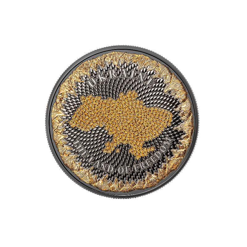Srebrna Moneta United Crypto States: Das Land der Freiheit – Ukraine, 2026, 1 Unze – Rückseite
