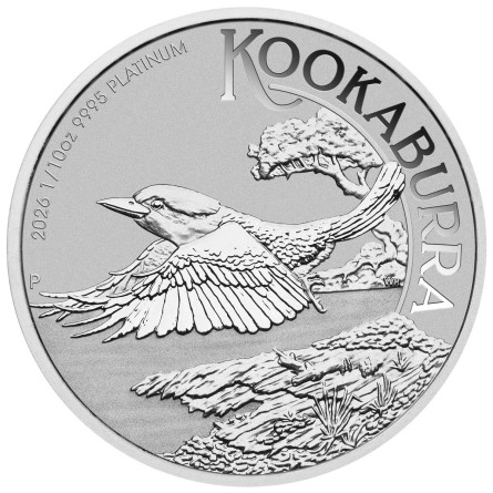 Platynowa Moneta Australian Kookaburra 2026, 1/10 uncji - rewers