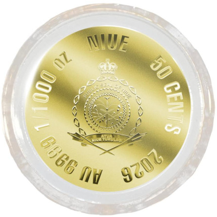 Złota Moneta Niue Bourbon 1/1000 uncji Karta
