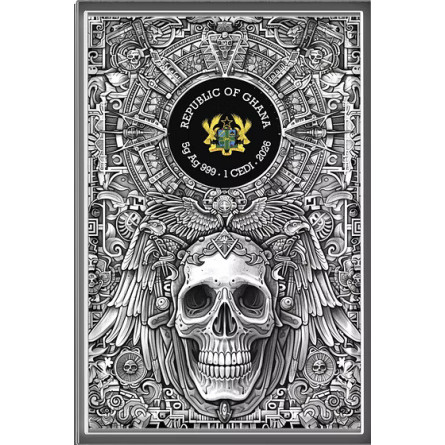 Srebrny Banknot Skull of the Fifth Sun 5g all sides