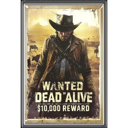 Srebrny Banknot Wanted Dead or Alive 5g all sides